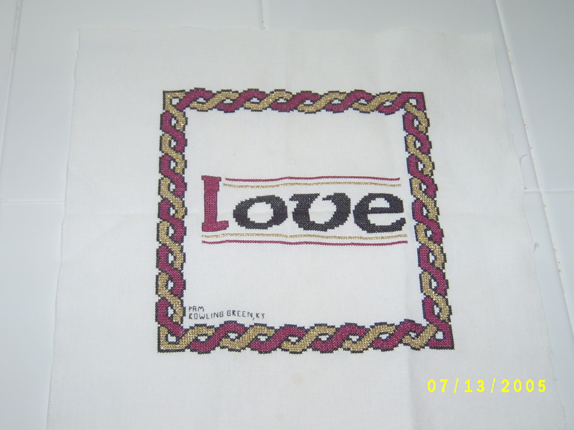 Love Block free celtic cross stitch pattern *Stitched by Pam* / Counted Cross Stitch Design � Loretta Oliver / Stitching the Night Away