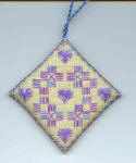 Simple Overdyed Free Cross Stitch Ornament Stitched by Wilma B. / Design � Loretta Oliver / Stitching the Night Away 