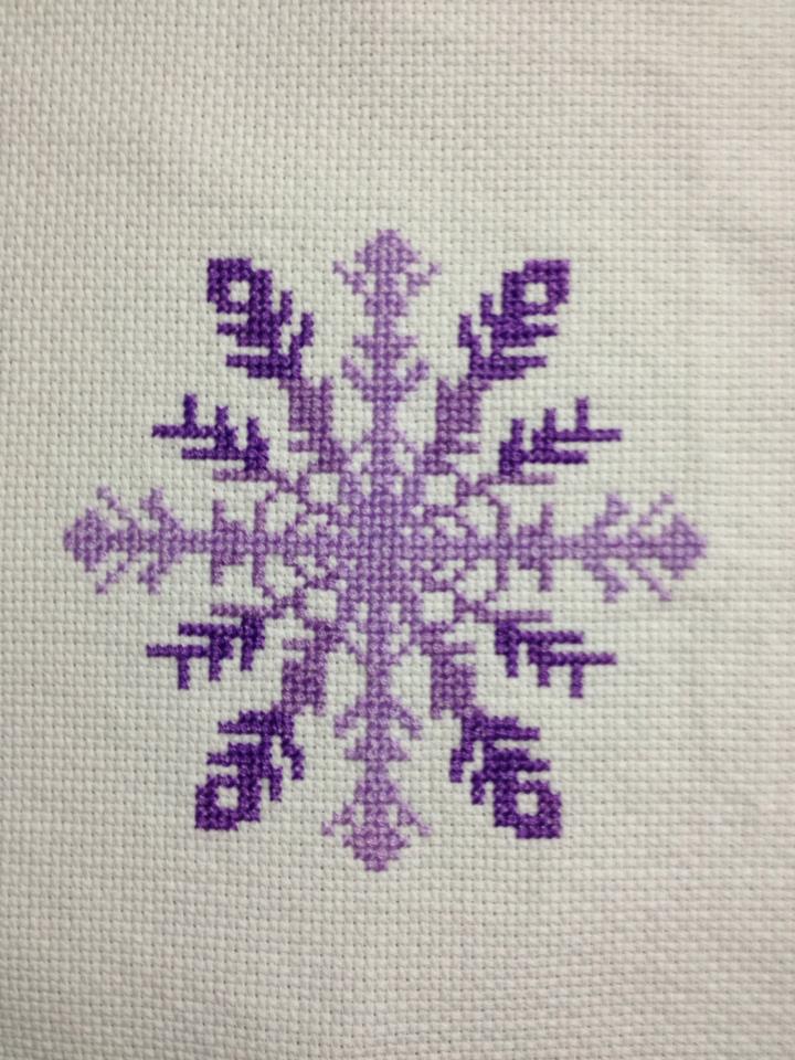 january snowflake cross stitched by cross stitched christmas personalized