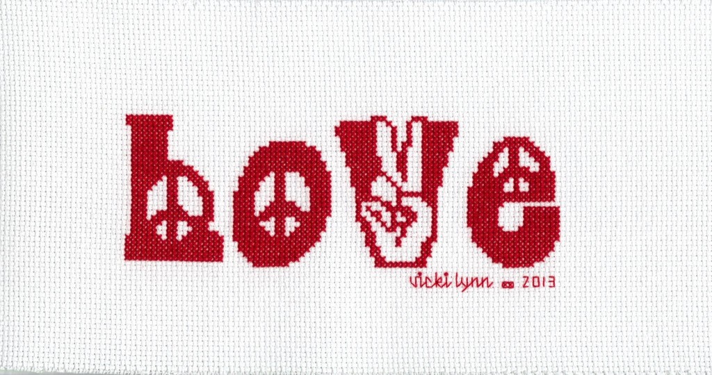 Retro Love Stitched by Vicki