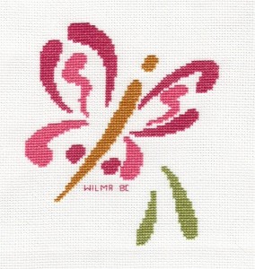 Brushstroke Butterfly Cross Stitched by WilhelminaB