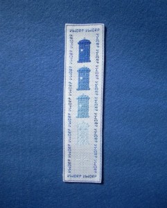 disappearing TARDIS cross stitch bookmark