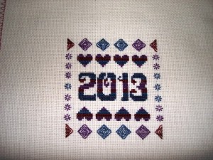 March Ornament Club Design stitched by Laurel